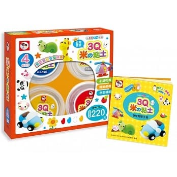 3Q米の粘土／4色入り（內附4色米黏土（共260g）+1本DIY教學手冊）